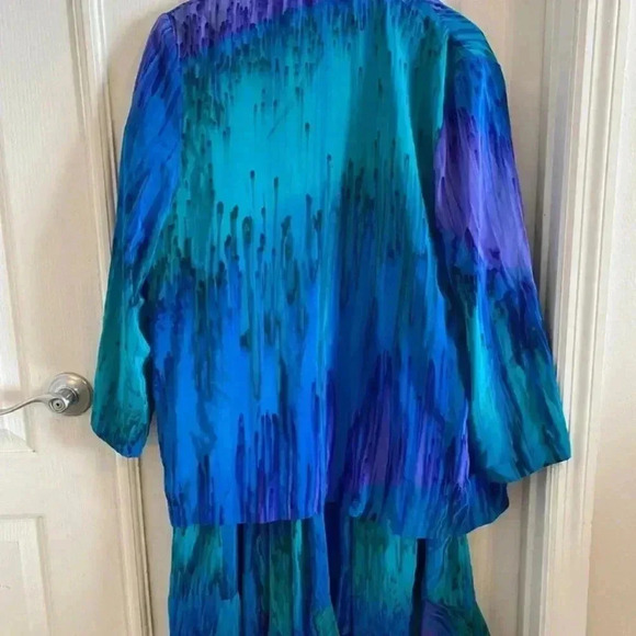 L Leeanne Vintage Hand Painted Fibers Skirt Set Size Medium - Picture 7 of 12